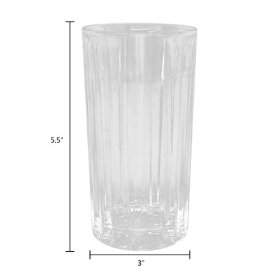 Set of 4 Clear Highball Drinking Glasses Kitchen Glassware Perfect for Party, Gin and Tonic Glasses, Cocktail Glasses, Juice Tumblers