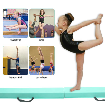 Gymnastics Balance Beam 6 Ft / 8 Ft / 9 Ft / 9.5 Ft for Home Use | Physical Therapy, Rehabilitation and Core Strength Training Foam Folding Floor Beam for Kids, Non Slip Walking Beam Floor Balance Base