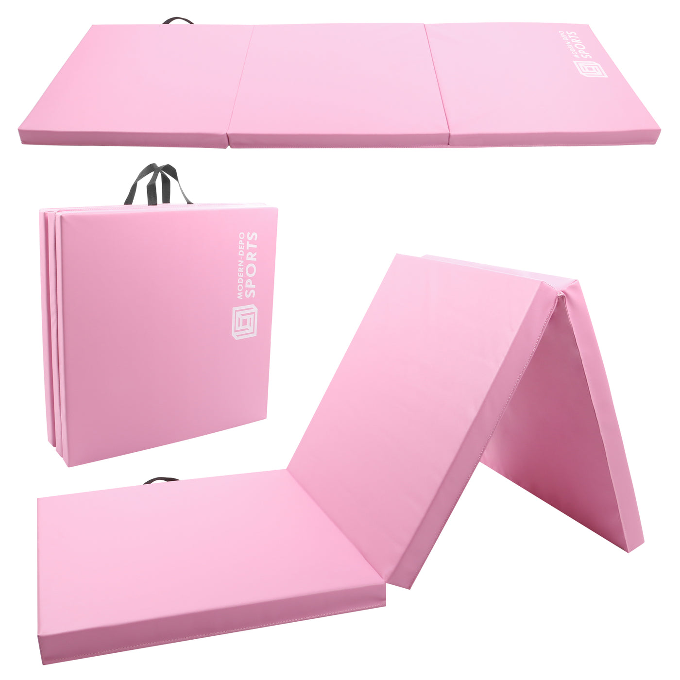 Gymnastics Mat 6'x2'x2" Foldable Tumbling Mats with Carrying Handles Three Fold Thick Exercise Mat for Home Aerobics Stretching Yoga