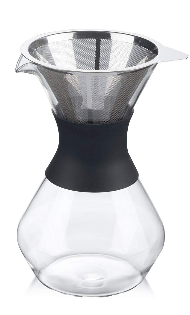 Pour Over Coffee Maker with Dripper Filter 34oz Glass Brewer Lead Free