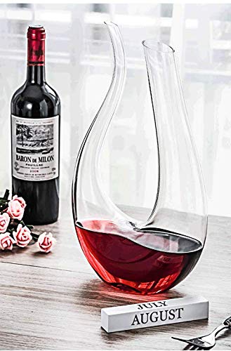 Wine Carafe Crystal Glass Decanter Red Wine Aerator 50oz/ 1500ml