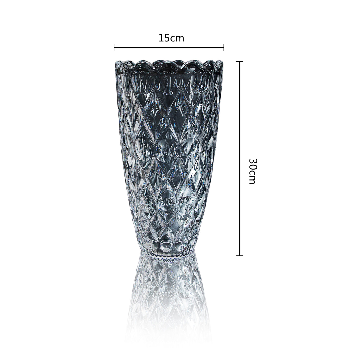 Crystal Vases for Flowers 12" Tall Glass Centerpieces Living Room Wedding Decor