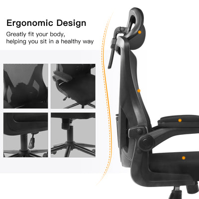 Ergonomic Adjustable Computer Task Chair Swivel Breathable High Back Mesh Chair