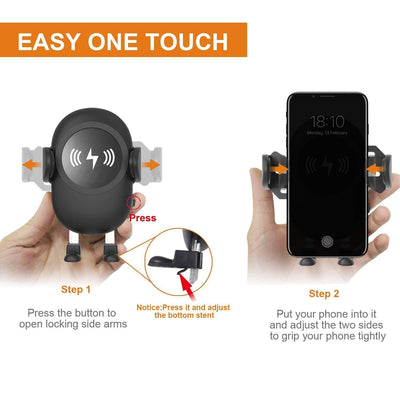 2 in 1 Qi Wireless Fast Charging Car Charger Phone Mount Holder 2 USB for Phone