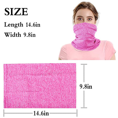 4PCS Neck Gaiter Bandana Face Mask Tube Scarf Balaclava Headband Sun UV Proof