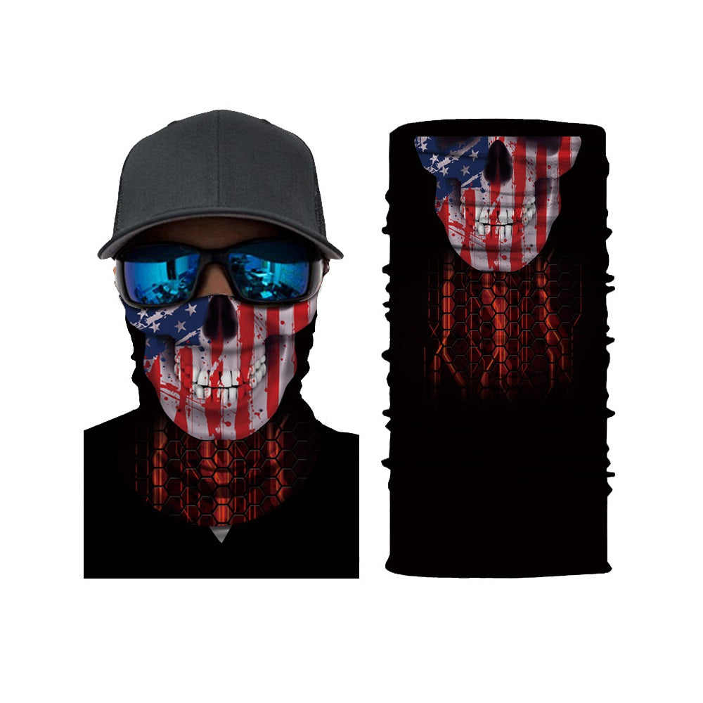 4PCS 6PCS 7PCS Printing Versatile Skull Clown Animal Neck Gaiter Face Mask Sun UV Proof