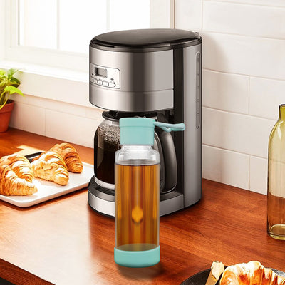 Clear Water Bottle 12oz / 350ml Wide Mouth Glass Bottles with Lids for Juicing