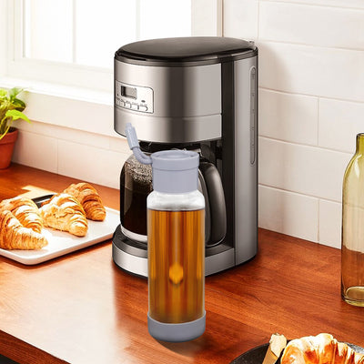 Clear Water Bottle 12oz / 350ml Wide Mouth Glass Bottles with Lids for Juicing