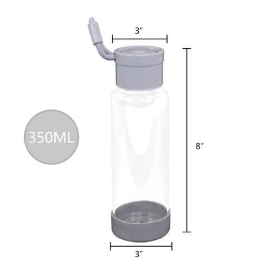 Clear Water Bottle 12oz / 350ml Wide Mouth Glass Bottles with Lids for Juicing