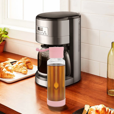 Clear Water Bottle 12oz / 350ml Wide Mouth Glass Bottles with Lids for Juicing