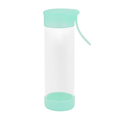 Clear Water Bottle 14oz / 410ml Wide Mouth Glass Bottles with Lids for Juicing