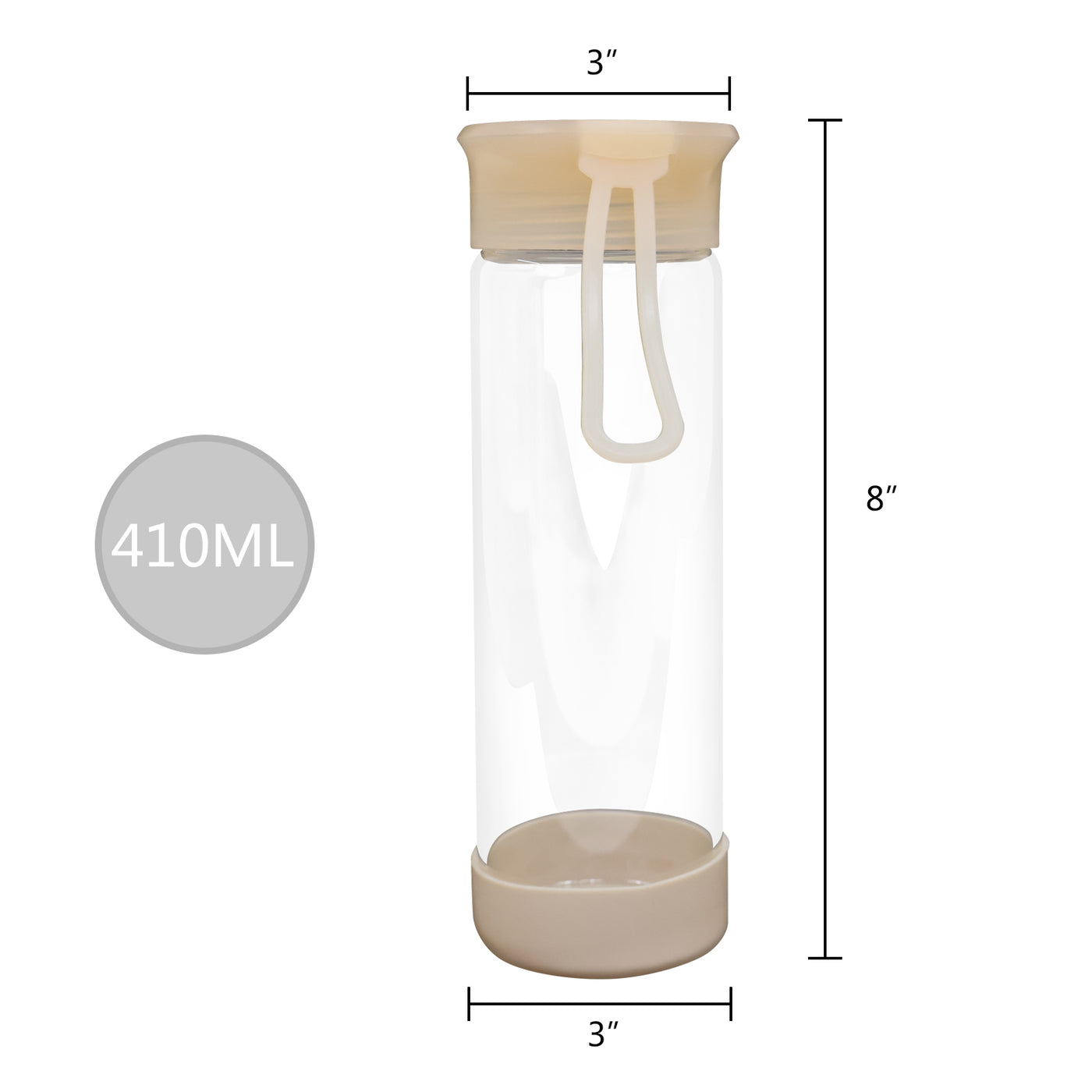 Clear Water Bottle 14oz / 410ml Wide Mouth Glass Bottles with Lids for Juicing