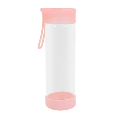 Clear Water Bottle 14oz / 410ml Wide Mouth Glass Bottles with Lids for Juicing