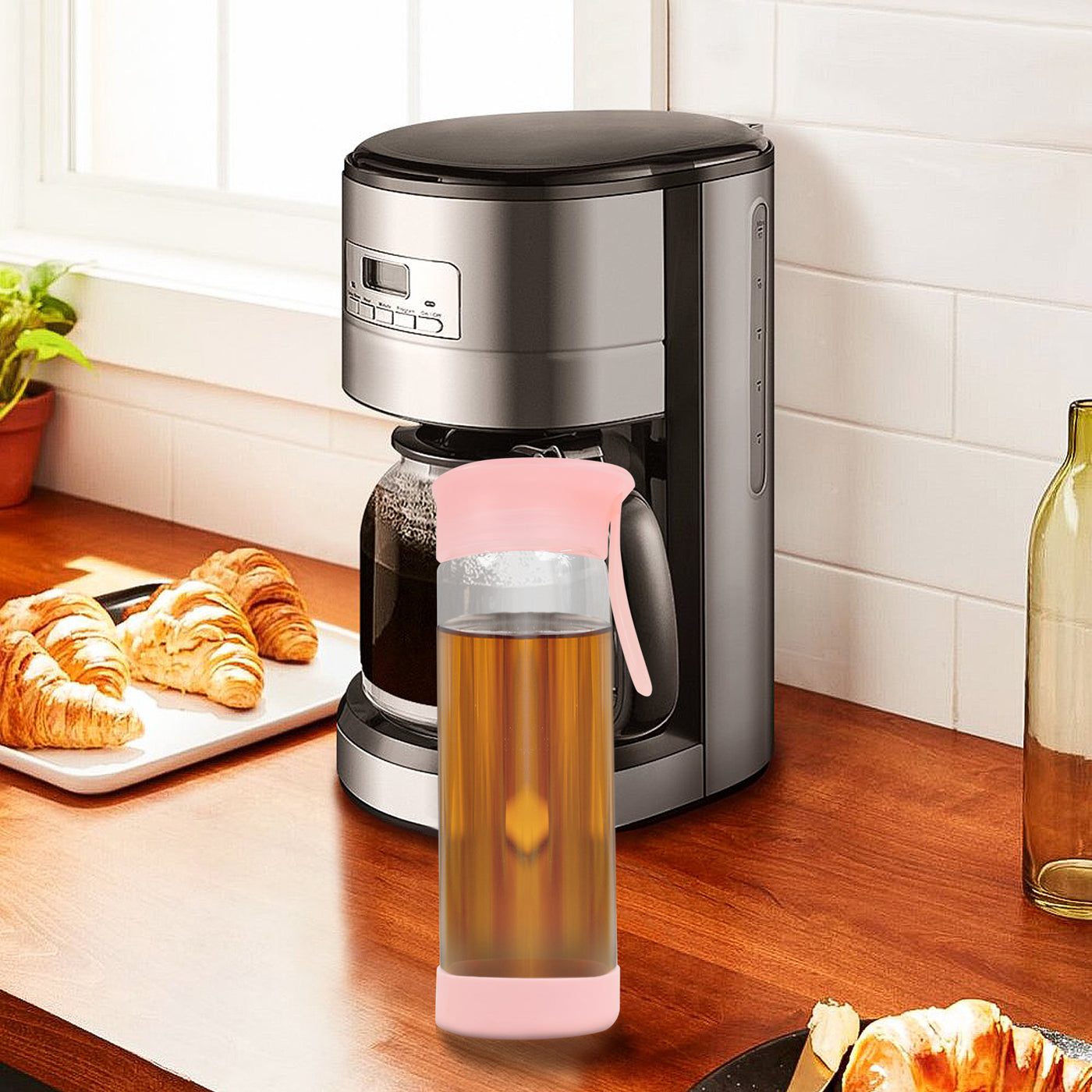 Clear Water Bottle 14oz / 410ml Wide Mouth Glass Bottles with Lids for Juicing