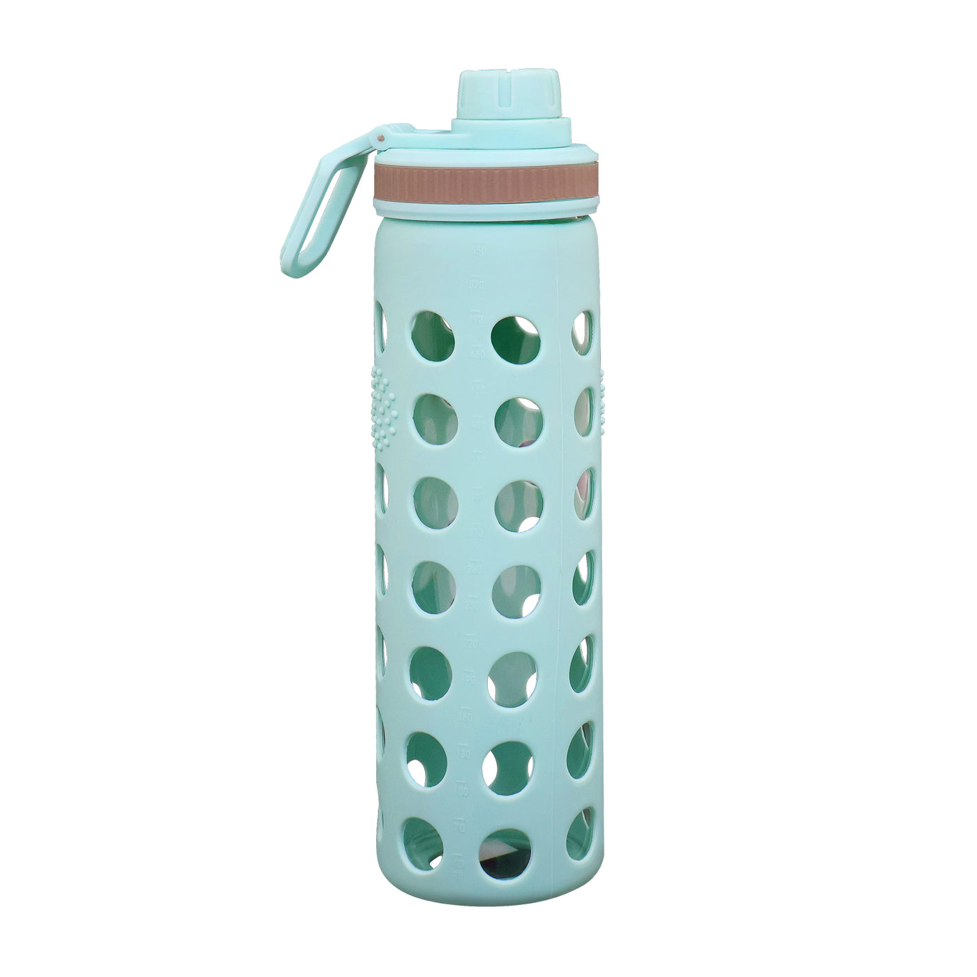 20oz Clear Glass Water Bottles Extra Lid Reusable Fitness Sports Bottle