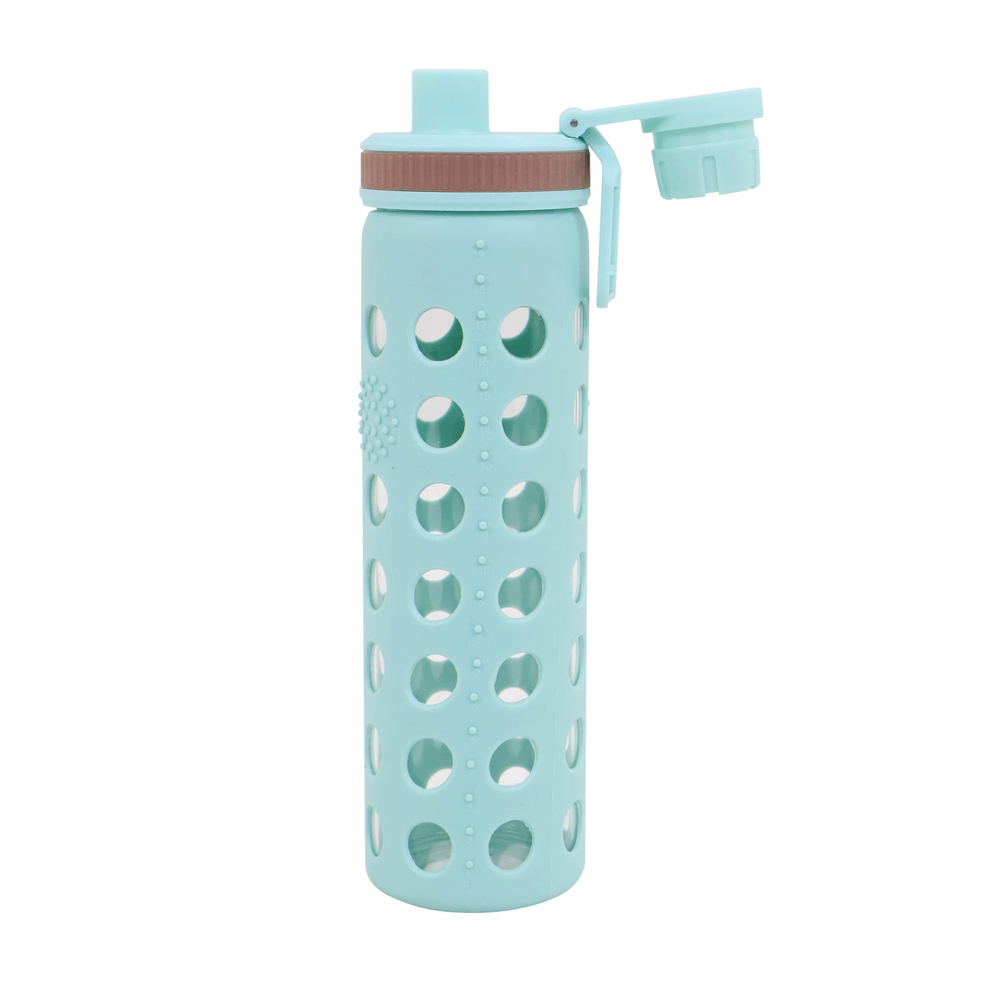 20oz Clear Glass Water Bottles Extra Lid Reusable Fitness Sports Bottle