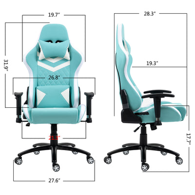 Racing RGB LED Light Gaming Chair Ergonomic Swivel Office Computer Seat Recliner