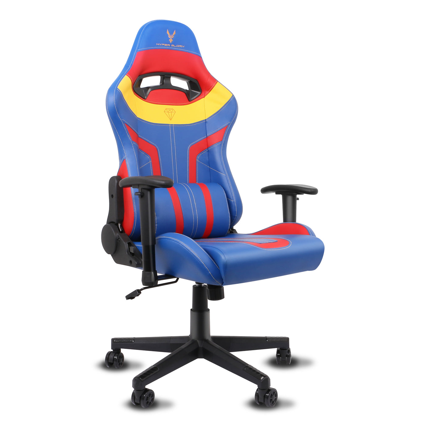 Ergonomic Video Gaming Chair Recliner | 360 Degree Swivel Computer Gaming Chair with Lumbar Support, Headrest, Height Adjustable for Study, Home Office, Blue Red