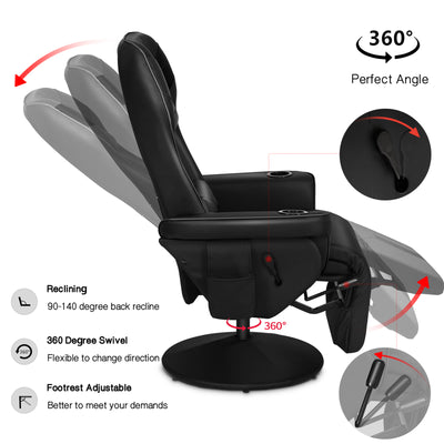 Video Gaming Chair Ergonomic High Back Racing Chair with Footrest Lumbar Support