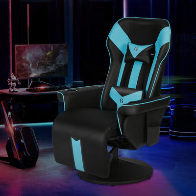 Swivel Gaming Chair with Bluetooth Speaker and Ergonomic Massage Lumbar Support