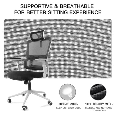 Ergonomic Home Office Breathable Mesh Chair Flip-up Armrest Computer Task Chair