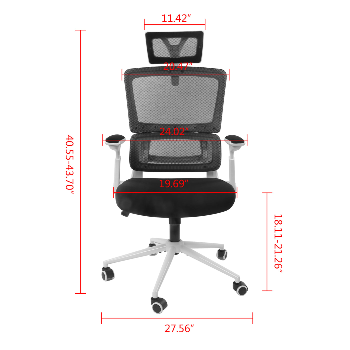 Ergonomic Home Office Breathable Mesh Chair Flip-up Armrest Computer Task Chair