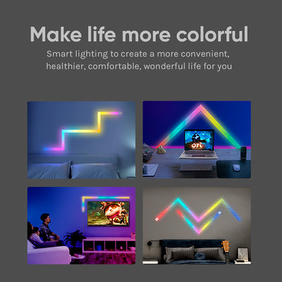6 PCS DIY LED Light Bars with Remote, Music Sync Wall Lights WIFI/BT/IR Multiple Control for Bedroom, Gaming Room, Living Room, Home Decor