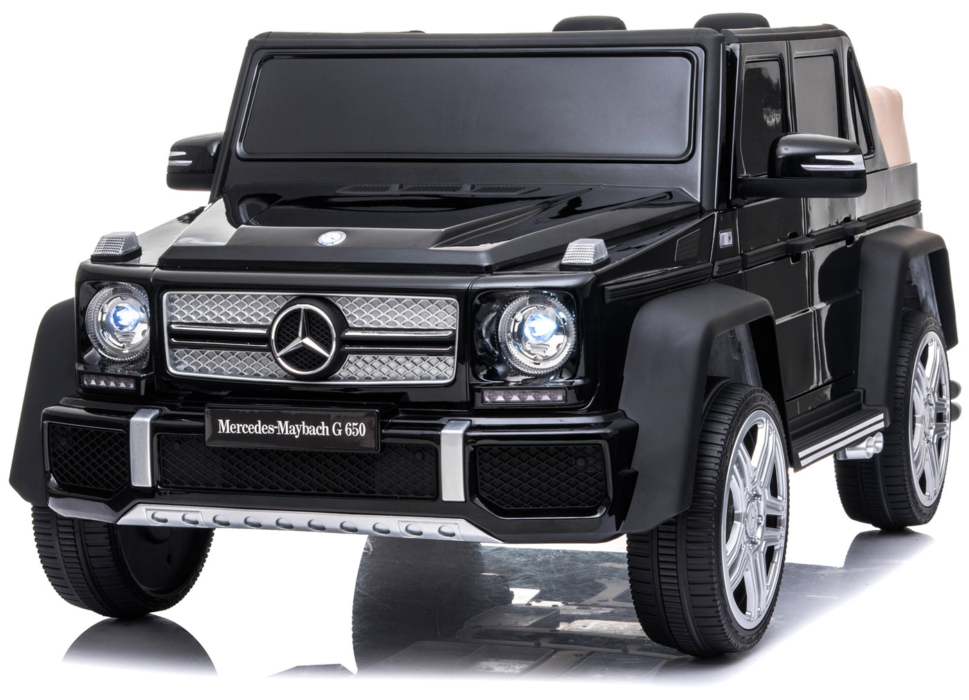 Licensed Mercedes Benz Maybach G650, 12V Ride On Car for Kids | Electric Car Ride on Truck w/Parent Remote Control, Music, LED Lights, 2 Motors, Suspensions, Safety Lock, 2 Doors, Storage Bin