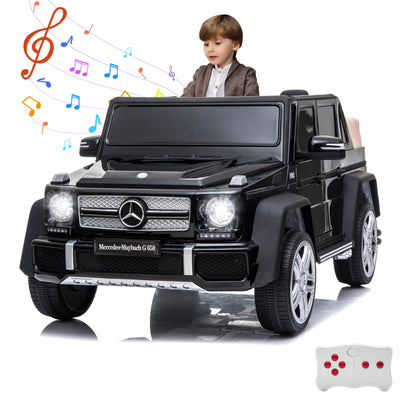 Licensed Mercedes Benz Maybach G650, 12V Ride On Car for Kids | Electric Car Ride on Truck w/Parent Remote Control, Music, LED Lights, 2 Motors, Suspensions, Safety Lock, 2 Doors, Storage Bin