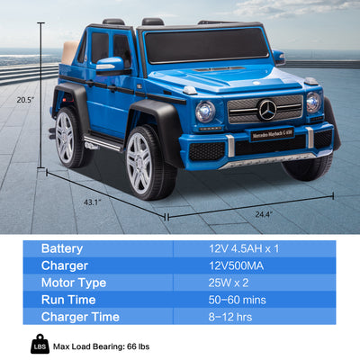 Licensed Mercedes Benz Maybach G650, 12V Ride On Car for Kids | Electric Car Ride on Truck w/Parent Remote Control, Music, LED Lights, 2 Motors, Suspensions, Safety Lock, 2 Doors, Storage Bin