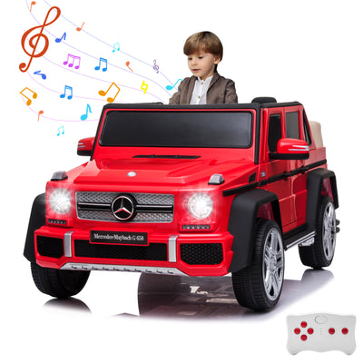 Licensed Mercedes Benz Maybach G650, 12V Ride On Car for Kids | Electric Car Ride on Truck w/Parent Remote Control, Music, LED Lights, 2 Motors, Suspensions, Safety Lock, 2 Doors, Storage Bin