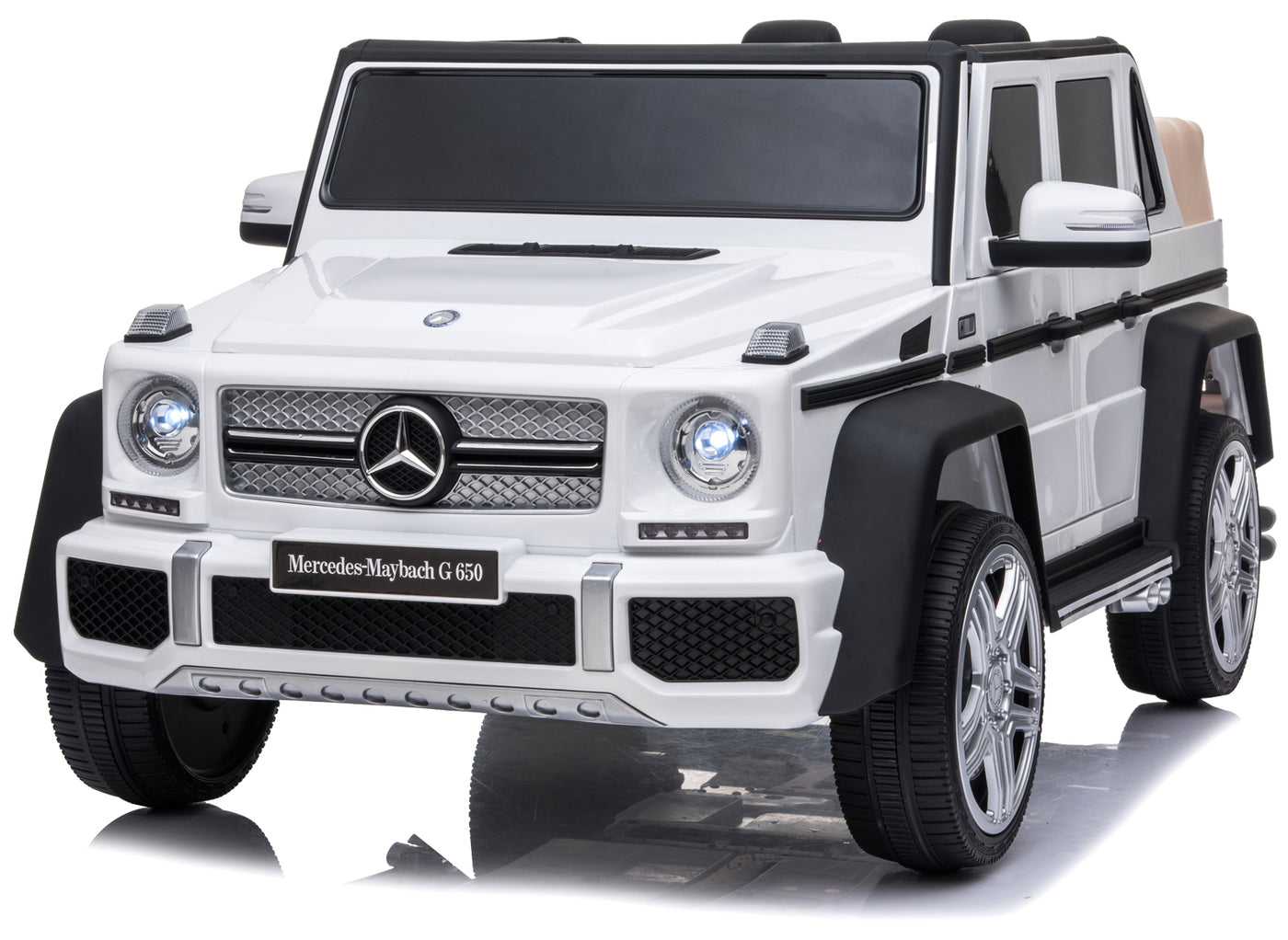 Licensed Mercedes Benz Maybach G650, 12V Ride On Car for Kids | Electric Car Ride on Truck w/Parent Remote Control, Music, LED Lights, 2 Motors, Suspensions, Safety Lock, 2 Doors, Storage Bin