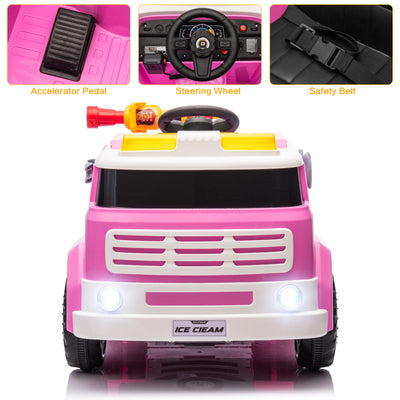 12V7AH Kids Ride on Fire Truck Fighter Battery Powered Car Toy with Remote Control, Fire Gun, Shovel, Loudspeaker, Music, Lamplight, Power Display, MP3/USB/TF Plug, Forward and Backward