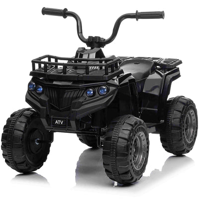 Kids Ride On Car ATV 12V Battery Powered Off-Road Electric Vehicle 4 Wheeler Quad Car Toy with 2 Motors, Storage Basket, Skid-Resistant Tires, Music, LED Headlights, Gift for Boys & Girls