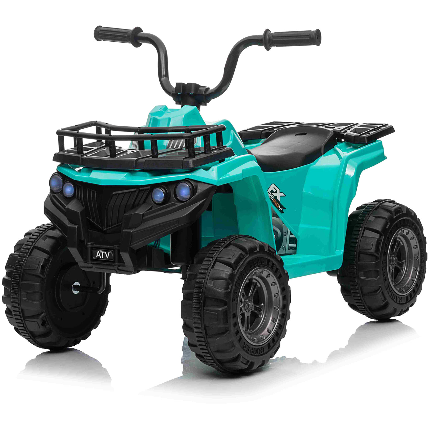 Kids Ride On Car ATV 12V Battery Powered Off-Road Electric Vehicle 4 Wheeler Quad Car Toy with 2 Motors, Storage Basket, Skid-Resistant Tires, Music, LED Headlights, Gift for Boys & Girls