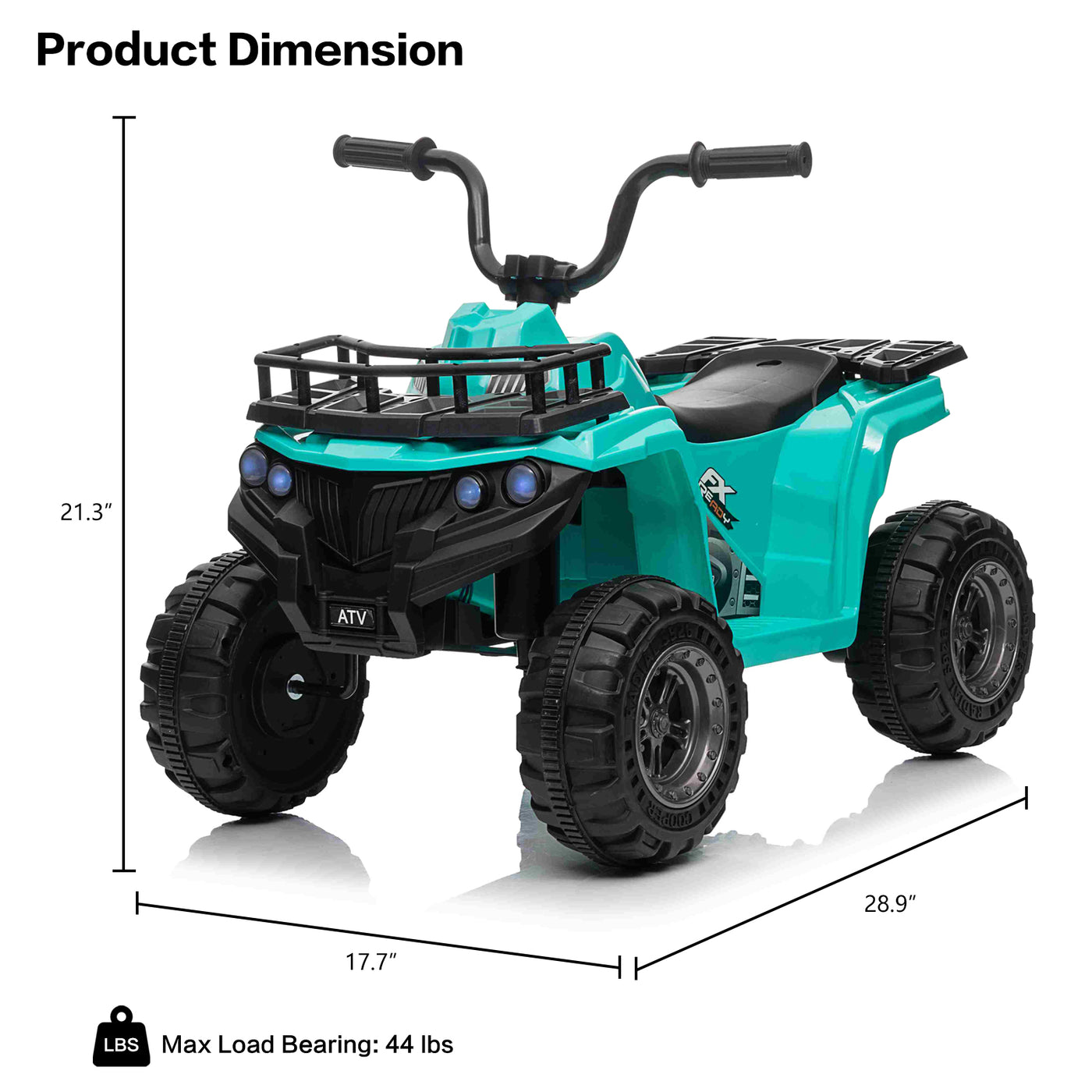 Kids Ride On Car ATV 12V Battery Powered Off-Road Electric Vehicle 4 Wheeler Quad Car Toy with 2 Motors, Storage Basket, Skid-Resistant Tires, Music, LED Headlights, Gift for Boys & Girls