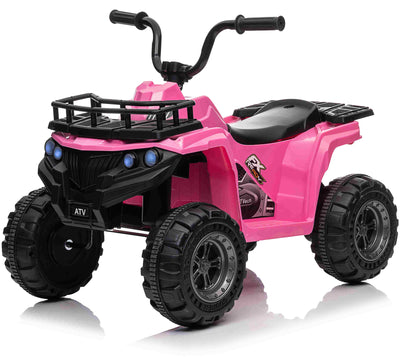 Kids Ride On Car ATV 12V Battery Powered Off-Road Electric Vehicle 4 Wheeler Quad Car Toy with 2 Motors, Storage Basket, Skid-Resistant Tires, Music, LED Headlights, Gift for Boys & Girls