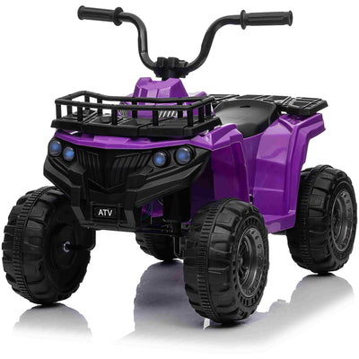 Kids Ride On Car ATV 12V Battery Powered Off-Road Electric Vehicle 4 Wheeler Quad Car Toy with 2 Motors, Storage Basket, Skid-Resistant Tires, Music, LED Headlights, Gift for Boys & Girls