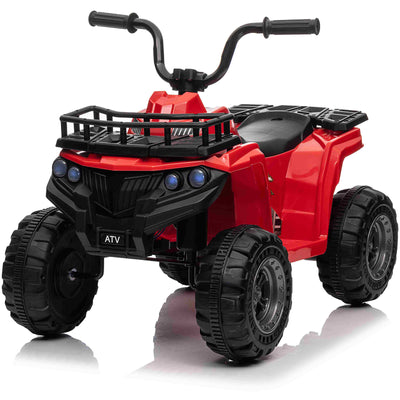 Kids Ride On Car ATV 12V Battery Powered Off-Road Electric Vehicle 4 Wheeler Quad Car Toy with 2 Motors, Storage Basket, Skid-Resistant Tires, Music, LED Headlights, Gift for Boys & Girls