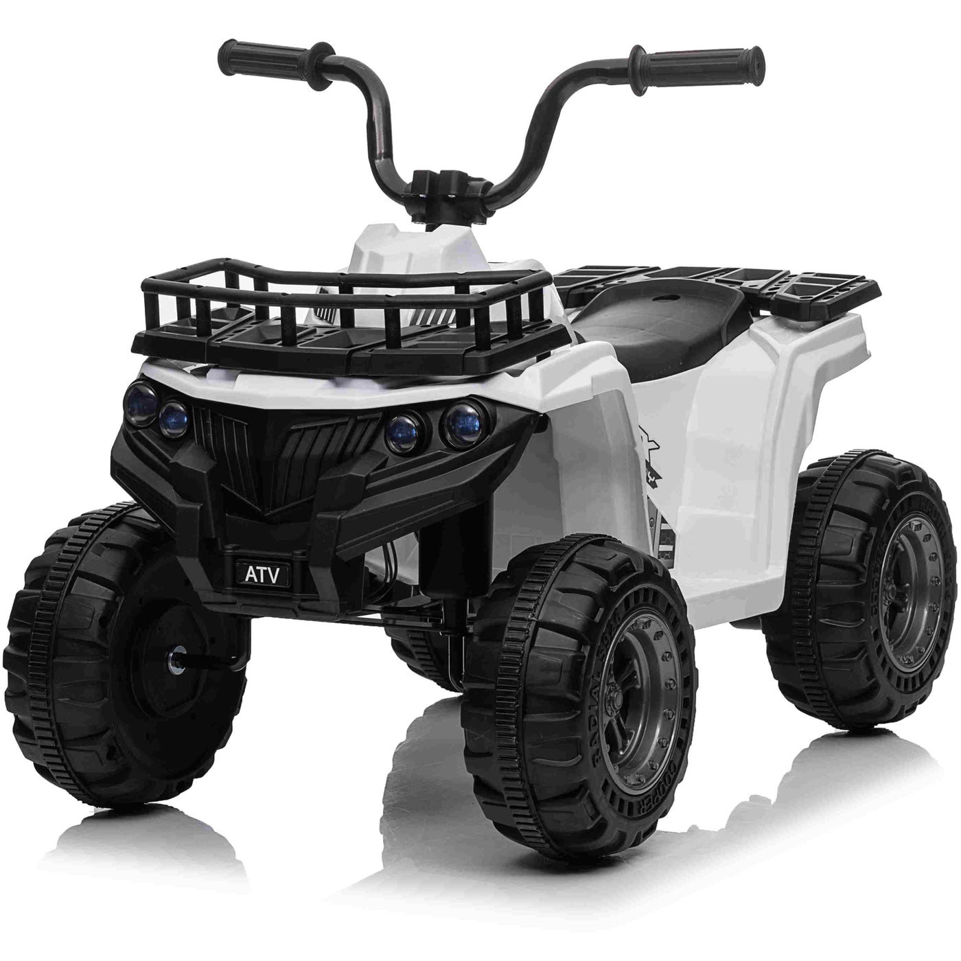 Kids Ride On Car ATV 12V Battery Powered Off-Road Electric Vehicle 4 Wheeler Quad Car Toy with 2 Motors, Storage Basket, Skid-Resistant Tires, Music, LED Headlights, Gift for Boys & Girls