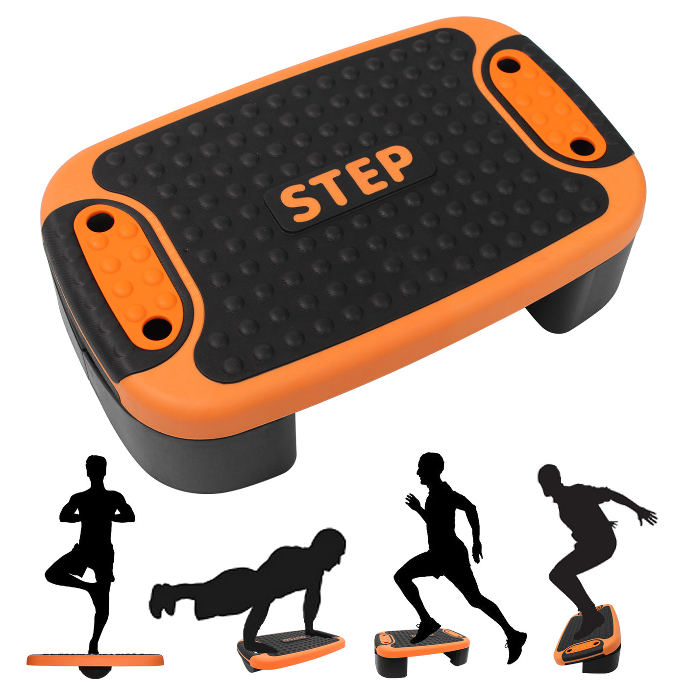 4-In-1 Step Up Platform Balance Board Adjustable Slant Board Stair Stepper for Exercise, Non Slip Aerobic Fitness Multifunctional Home Gym Workout Equipment