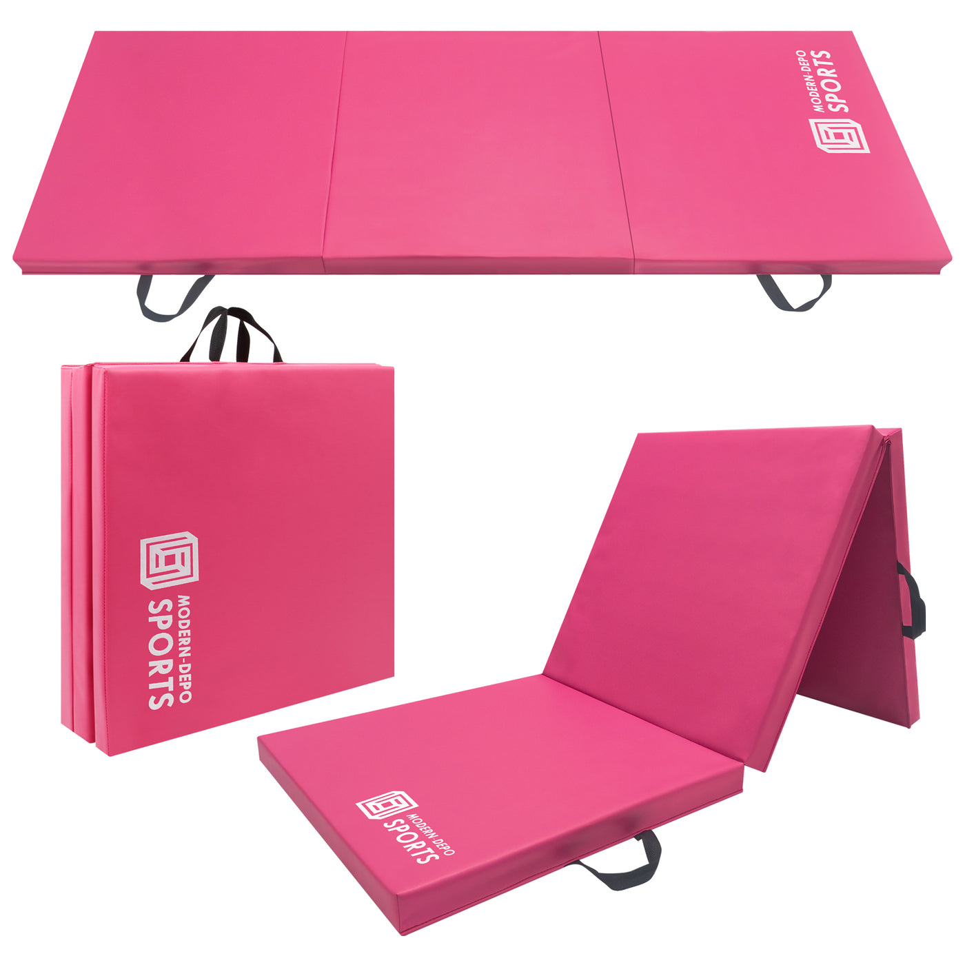 Gymnastics Mat 6'x2'x2" Foldable Tumbling Mats with Carrying Handles Three Fold Thick Exercise Mat for Home Aerobics Stretching Yoga