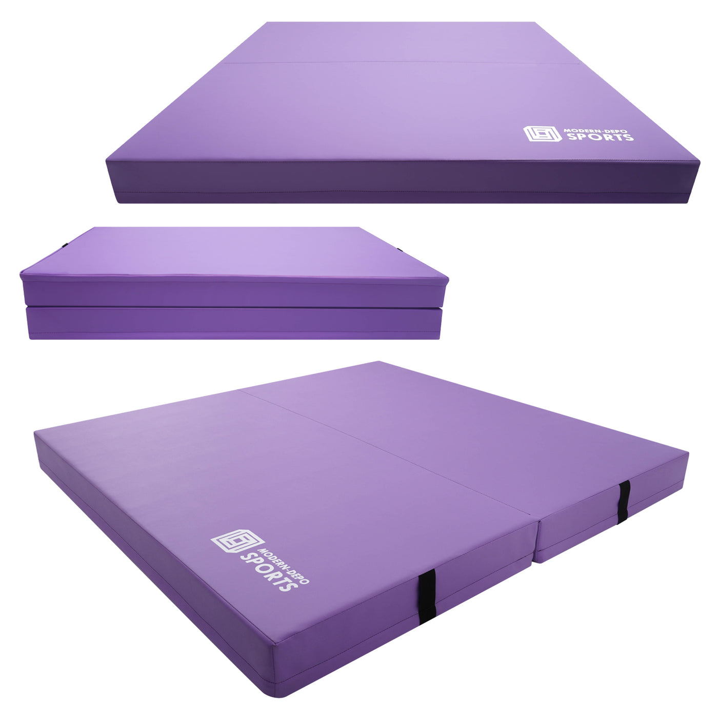 Gymnastics Mat for Kids 4'x4'x4" Foldable Tumbling Mats with Carrying Handles 2-Panels Fold Thick Exercise Mat for Home Aerobics Stretching Yoga