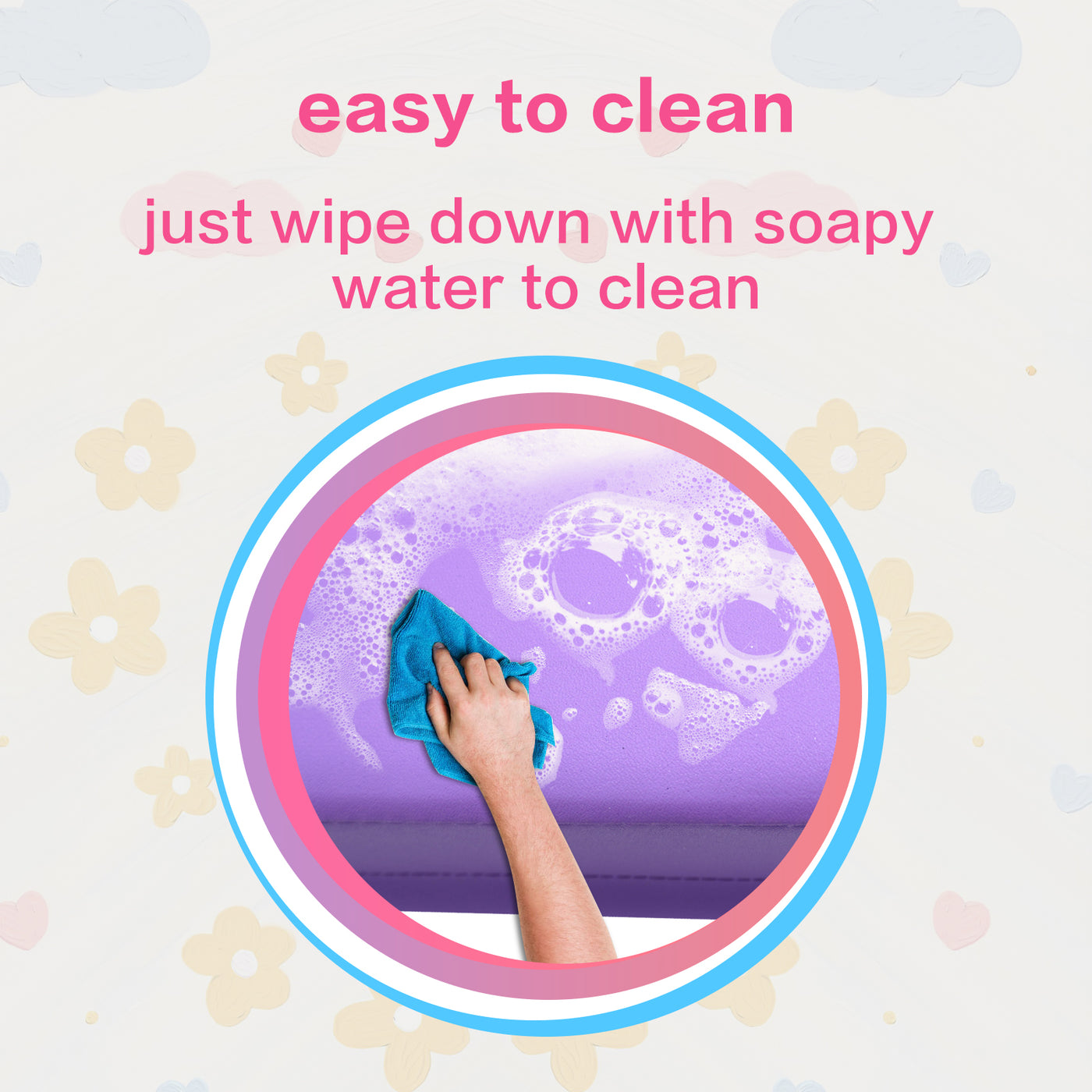 Gymnastics Mat for Kids 4'x4'x4" Foldable Tumbling Mats with Carrying Handles 2-Panels Fold Thick Exercise Mat for Home Aerobics Stretching Yoga, Purple