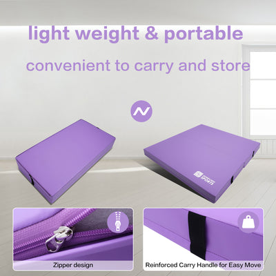 Gymnastics Mat for Kids 4'x4'x4" Foldable Tumbling Mats with Carrying Handles 2-Panels Fold Thick Exercise Mat for Home Aerobics Stretching Yoga