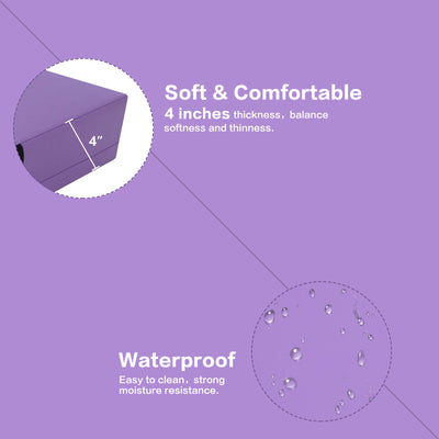 Gymnastics Mat for Kids 4'x4'x4" Foldable Tumbling Mats with Carrying Handles 2-Panels Fold Thick Exercise Mat for Home Aerobics Stretching Yoga