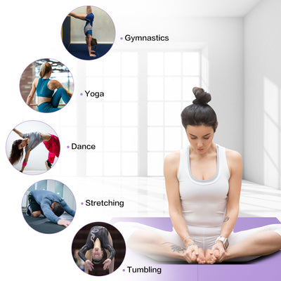 Gymnastics Mat for Kids 4'x4'x4" Foldable Tumbling Mats with Carrying Handles 2-Panels Fold Thick Exercise Mat for Home Aerobics Stretching Yoga