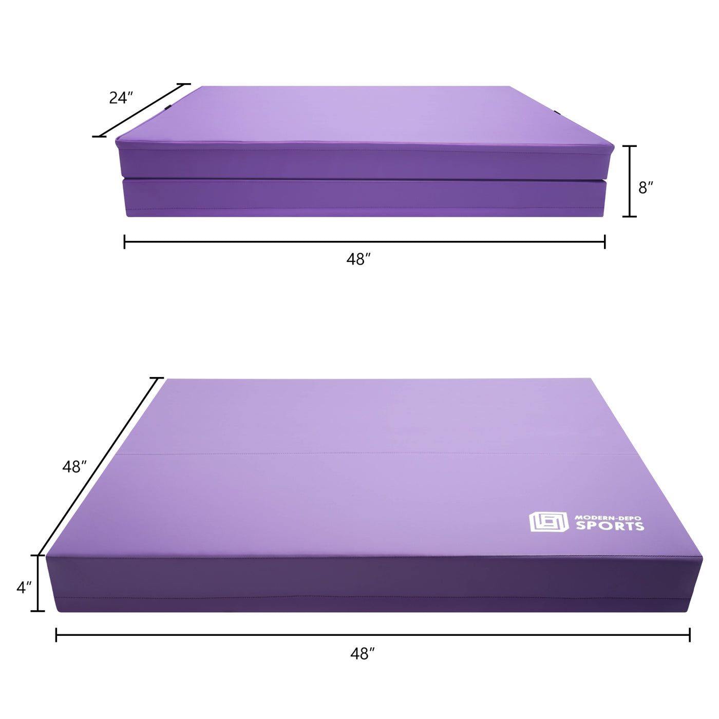 Gymnastics Mat for Kids 4'x4'x4" Foldable Tumbling Mats with Carrying Handles 2-Panels Fold Thick Exercise Mat for Home Aerobics Stretching Yoga