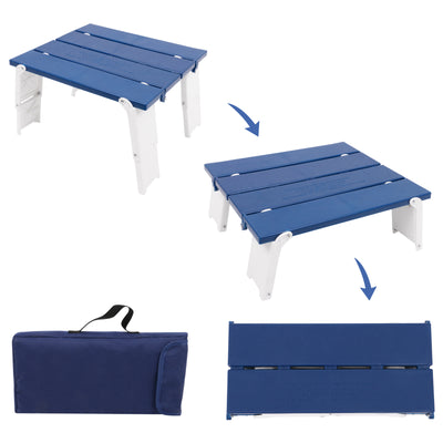 Portable Beach Table Folding Camping Side Table for Picnic BBQ with Carry Bag