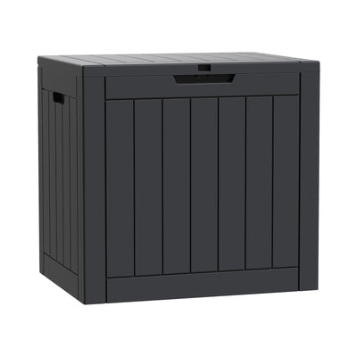 Waterproof Storage Deck Box Patio Furniture Organization Container with Lockable Lid, PP Outdoor Side Table for Garden, Yard, Poolside